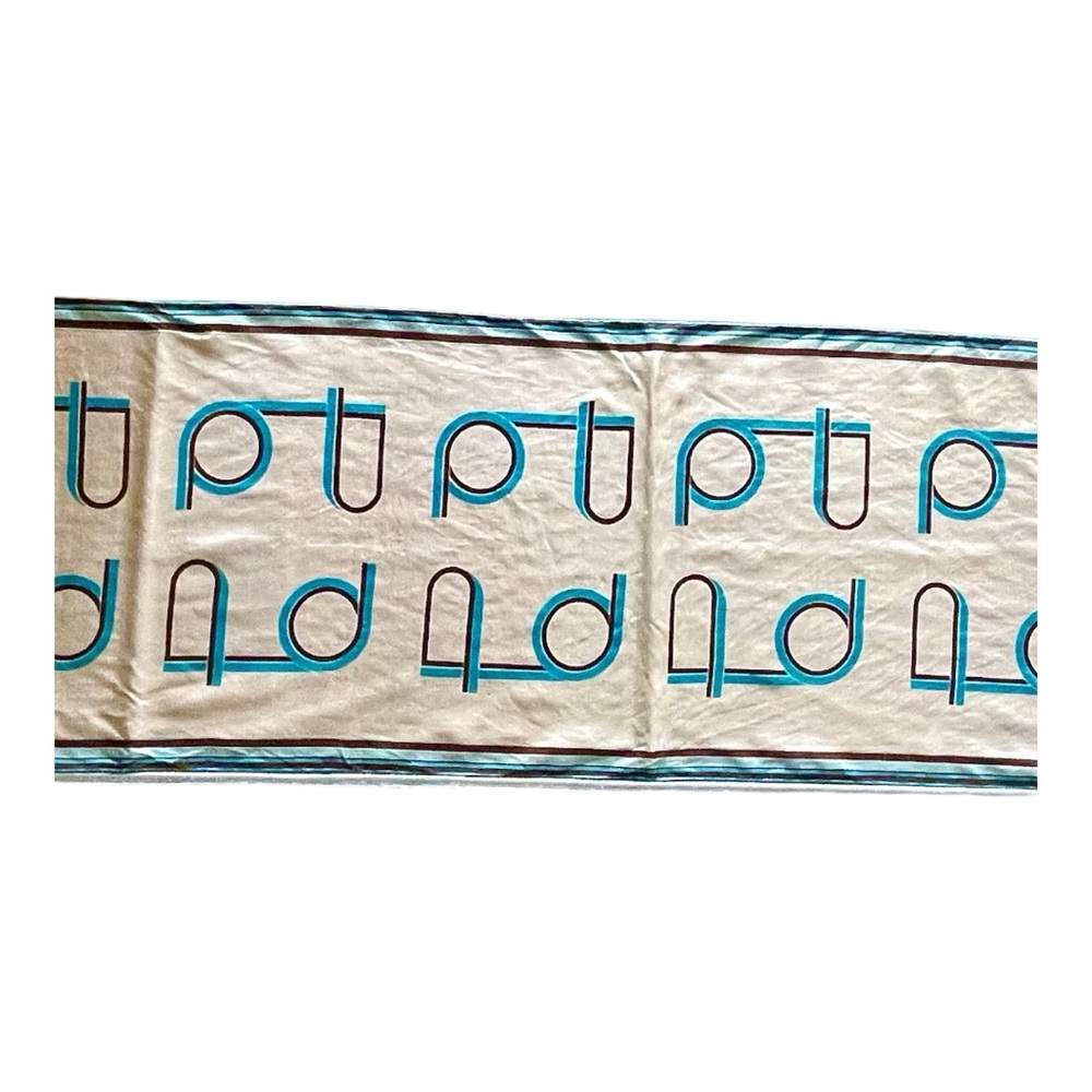 Burmel Silk Scarf - Teal and‎ Brown - Picture 5 of 7
